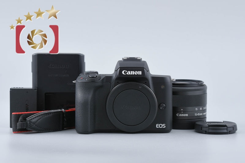[Used] Canon EOS Kiss M EF-M 15-45 IS STM Lens Kit Black, Low Shutter Count