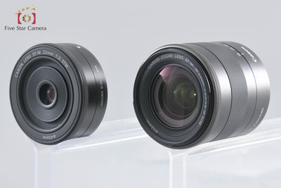 [Used] Canon EOS M Double Lens Kit Black with Original Box