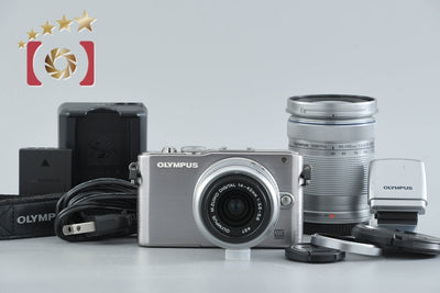 Used: OLYMPUS PEN Lite E-PL3 Double Zoom Lens Kit Silver