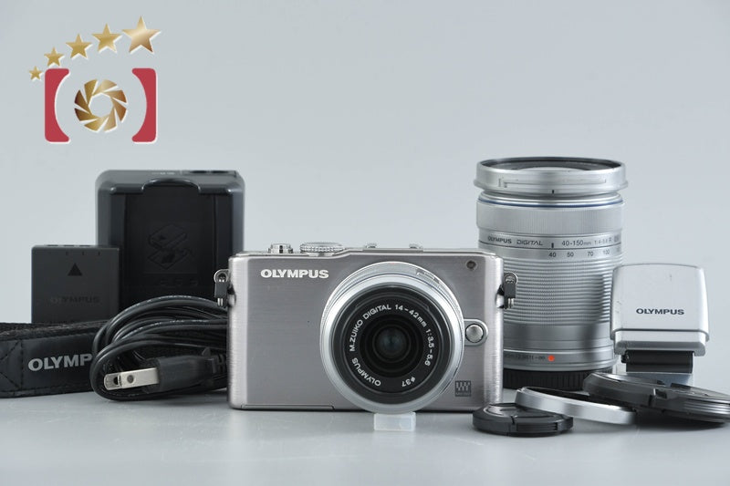Used: OLYMPUS PEN Lite E-PL3 Double Zoom Lens Kit Silver