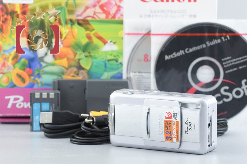 【中古】Canon キヤノン PowerShot S30 ラベンダーシルバー コンパクトデジタルカメラ 元箱付き
