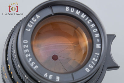 [Used] Leica SUMMICRON-M 50mm f/2 E39 3rd Generation Black
