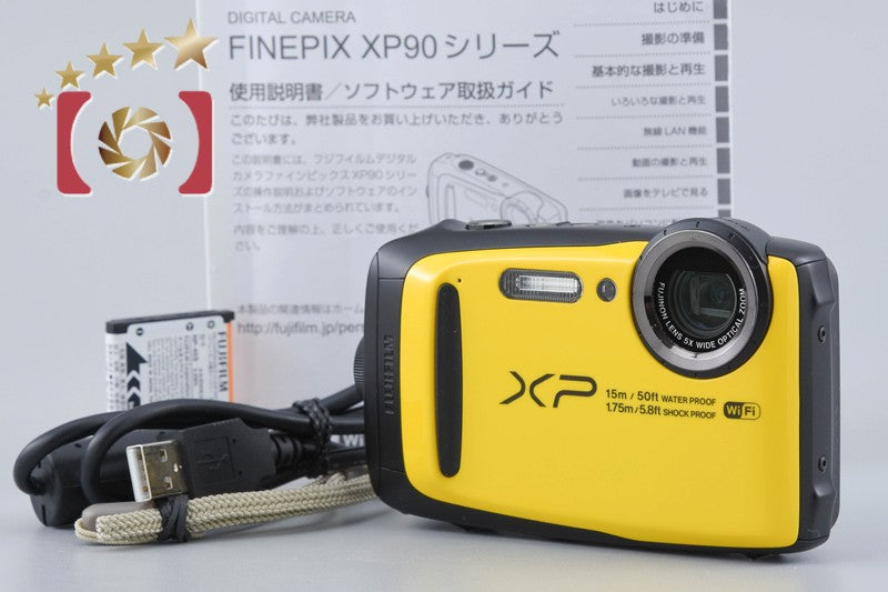 中古】FUJIFILM 富士フイルム FINEPIX XP90 イエロー コンパクト