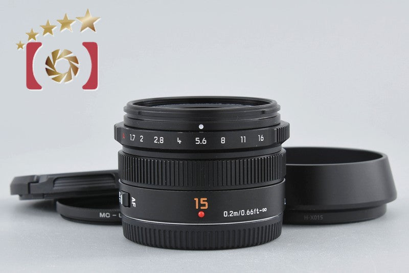 【中古】Panasonic パナソニック LEICA DG SUMMILUX 15mm f/1.7 ASPH. H-X015-K ブラック