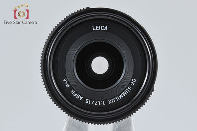 Used: Panasonic LEICA DG SUMMILUX 15mm f/1.7 ASPH. H-X015-K Black