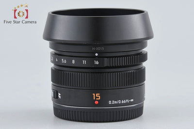 Used: Panasonic LEICA DG SUMMILUX 15mm f/1.7 ASPH. H-X015-K Black