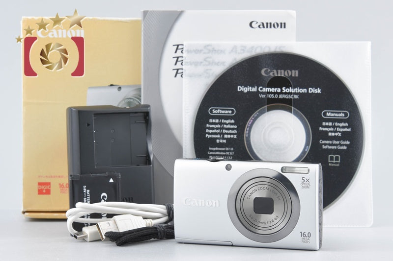 [Used] Canon PowerShot A2300 Silver Compact Digital Camera with Original Box