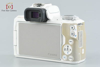 【中古】Canon キヤノン EOS Kiss M ダブルズームレンズキット ホワイト 元箱付き