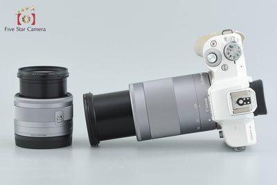 【中古】Canon キヤノン EOS Kiss M ダブルズームレンズキット ホワイト 元箱付き