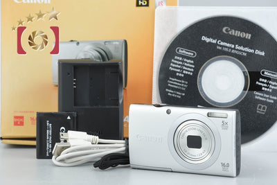 [Used] Canon PowerShot A2400 IS Silver Compact Digital Camera with Original Box
