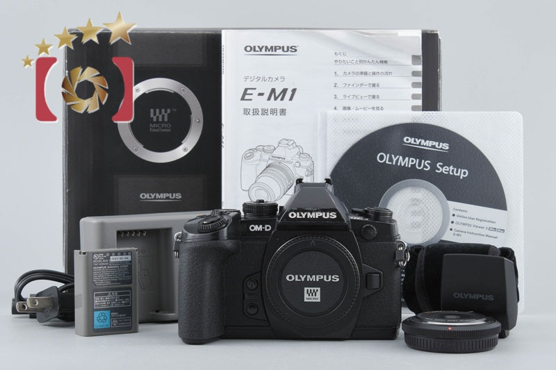 [Used] OLYMPUS OM-D E-M1 Black + 15mm f/8 Body Cap Lens Black with Original Box