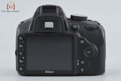 【中古】Nikon ニコン D3200 ブラック + AF-S DX NIKKOR 18-55mm f/3.5-5.6 G II ED + AF-S DX NIKKOR 55-200mm f/4-5.6 G ED VR シャッター回数僅少