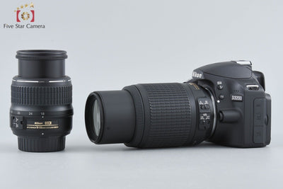 【中古】Nikon ニコン D3200 ブラック + AF-S DX NIKKOR 18-55mm f/3.5-5.6 G II ED + AF-S DX NIKKOR 55-200mm f/4-5.6 G ED VR シャッター回数僅少
