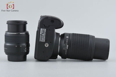 【中古】Nikon ニコン D3200 ブラック + AF-S DX NIKKOR 18-55mm f/3.5-5.6 G II ED + AF-S DX NIKKOR 55-200mm f/4-5.6 G ED VR シャッター回数僅少