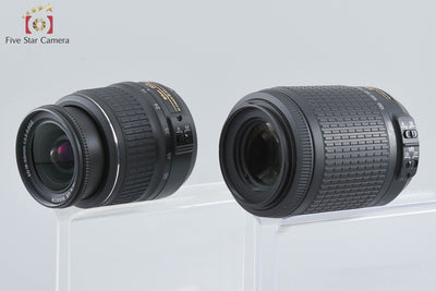 【中古】Nikon ニコン D3200 ブラック + AF-S DX NIKKOR 18-55mm f/3.5-5.6 G II ED + AF-S DX NIKKOR 55-200mm f/4-5.6 G ED VR シャッター回数僅少