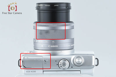 [Used] Canon EOS M200 EF-M 15-45 IS STM Lens Kit White, Low Shutter Count