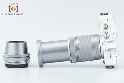 Used: OLYMPUS PEN Lite E-PL7 EZ Double Zoom Kit White, Low Shutter Count, Original Box Included