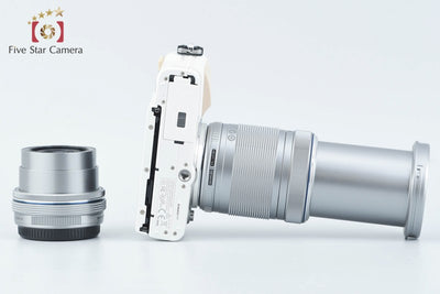Used: OLYMPUS PEN Lite E-PL7 EZ Double Zoom Kit White, Low Shutter Count, Original Box Included