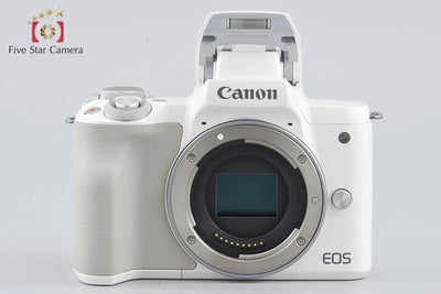 [Used] Canon EOS Kiss M Double Zoom Lens Kit White with Original Box