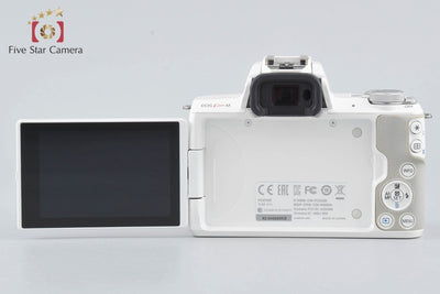 [Used] Canon EOS Kiss M Double Zoom Lens Kit White with Original Box