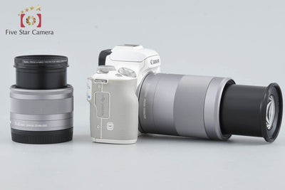 [Used] Canon EOS Kiss M Double Zoom Lens Kit White with Original Box