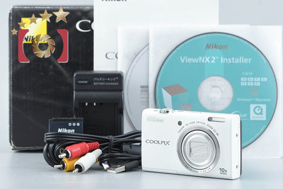 [Used] Nikon COOLPIX S6200 Natural White Compact Digital Camera with Original Box