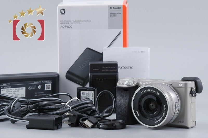 [Used] SONY Sony α6000 ILCE-6000 Silver Power Zoom Lens Kit, Low Shutter Count, Multi-language Support