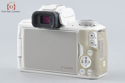 [Used] Canon EOS Kiss M Double Lens Kit, White, with Original Box