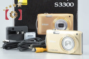 【中古】Nikon ニコン COOLPIX S3300 スイートゴールド コンパクトデジタルカメラ 元箱付き