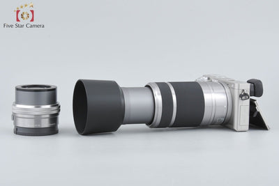 【中古】SONY ソニー α6000 ILCE-6000 ダブルズームレンズキット シルバー シャッター回数僅少 多言語対応