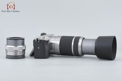 【中古】SONY ソニー α6000 ILCE-6000 ダブルズームレンズキット シルバー シャッター回数僅少 多言語対応