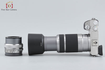 【中古】SONY ソニー α6000 ILCE-6000 ダブルズームレンズキット シルバー シャッター回数僅少 多言語対応