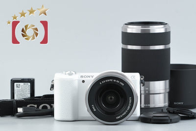 [Used] Sony α5100 ILCE-5100 Double Zoom Lens Kit White, Low Shutter Count, Multi-language Support