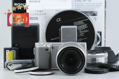 [Used] SONY α NEX-5 Double Lens Kit Silver with Original Box