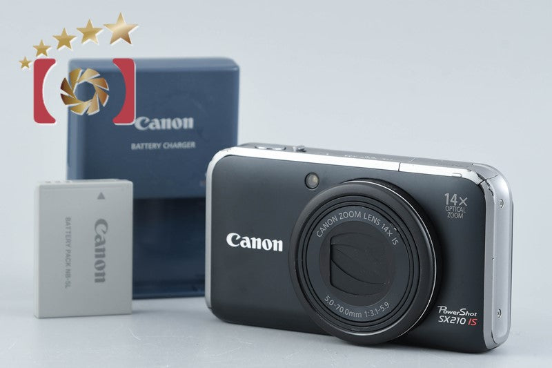 [Used] Canon PowerShot SX210 IS Black Compact Digital Camera