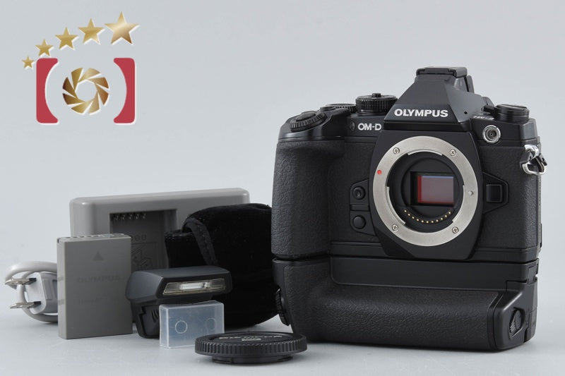 [Used] OLYMPUS OM-D E-M1 Black with HLD-7 Power Battery Holder, Low Shutter Count
