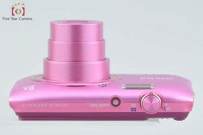 [Used] Nikon COOLPIX S3600 Azalea Pink Compact Digital Camera