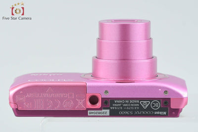 [Used] Nikon COOLPIX S3600 Azalea Pink Compact Digital Camera
