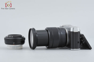 【中古】FUJIFILM 富士フイルム X-M1 シルバー ダブルレンズキット 元箱付き