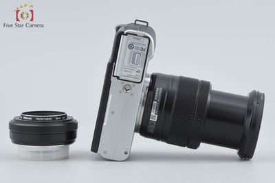 【中古】FUJIFILM 富士フイルム X-M1 シルバー ダブルレンズキット 元箱付き