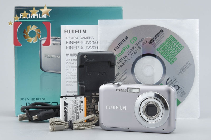 【中古】FUJIFILM 富士フイルム FINEPIX JV250 シルバー コンパクトデジタルカメラ 元箱付き