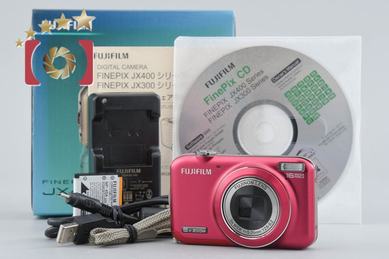 【中古】FUJIFILM 富士フイルム FINEPIX JX400 レッド コンパクトデジタルカメラ 元箱付き