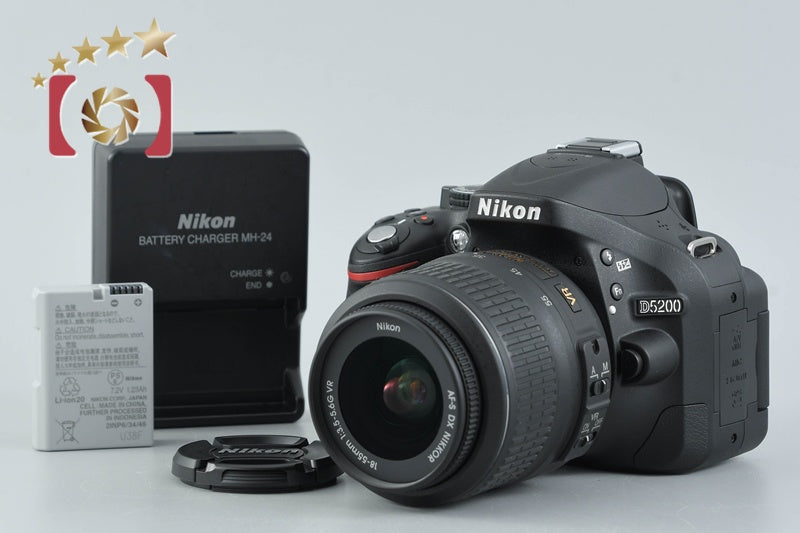 Used: Nikon D5200 18-55 VR Lens Kit Black, Low Shutter Count