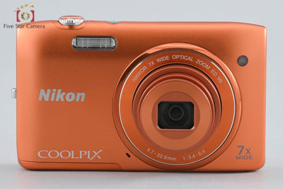 [Used] Nikon COOLPIX S3500 Apricot Orange Compact Digital Camera with Original Box