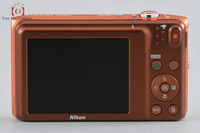 [Used] Nikon COOLPIX S3500 Apricot Orange Compact Digital Camera with Original Box