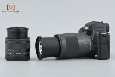 [Used] Canon EOS Kiss M Double Zoom Kit Black with Original Box