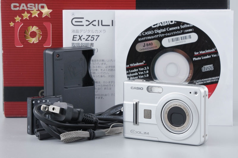 [Used] Casio EXILIM EX-Z57 Silver Compact Digital Camera with Original Box