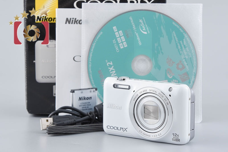 [Used] Nikon COOLPIX S6600 Natural White Compact Digital Camera with Original Box