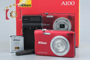 [Used] Nikon COOLPIX A100 Red Compact Digital Camera with Original Box
