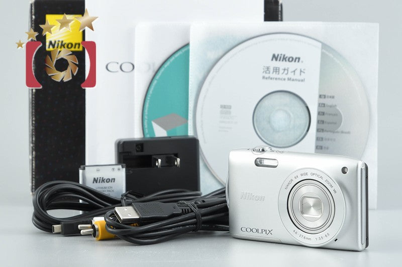 【中古】Nikon ニコン COOLPIX S3300 クリスタルシルバー コンパクトデジタルカメラ 元箱付き
